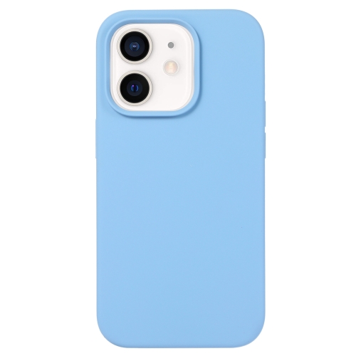 

For iPhone 12 mini Liquid Silicone Phone Case(Azure Blue)