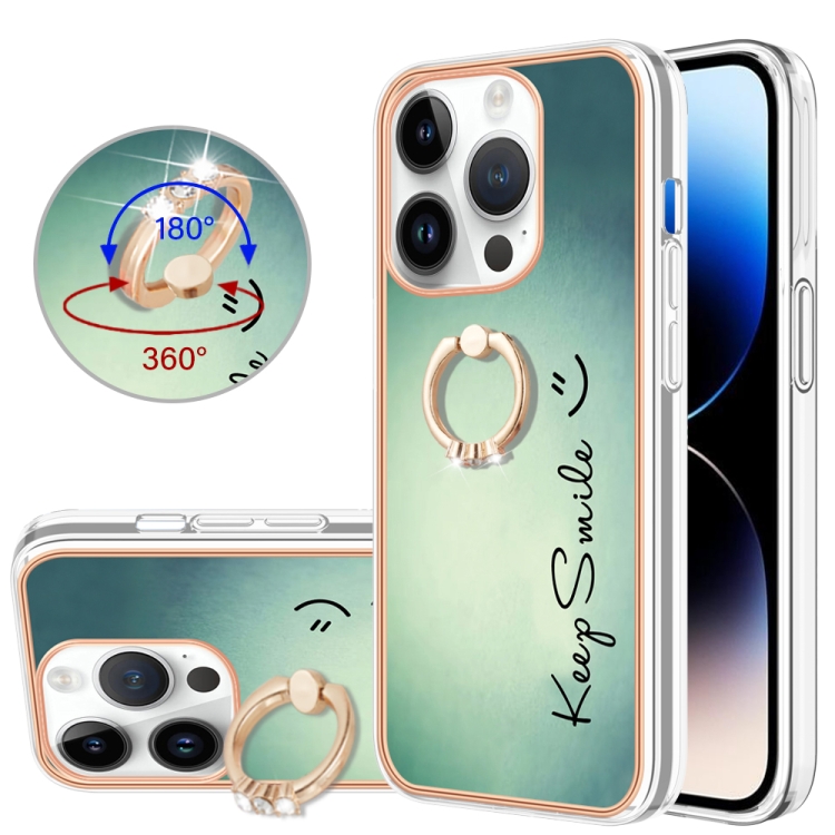 For iPhone 15 Pro Max Electroplating Dual-side IMD Phone Case with Ring Holder(Smile)
For iPhone 15 Pro Max Electroplating Dual-side IMD Phone Case with Ring Holder(Smile)