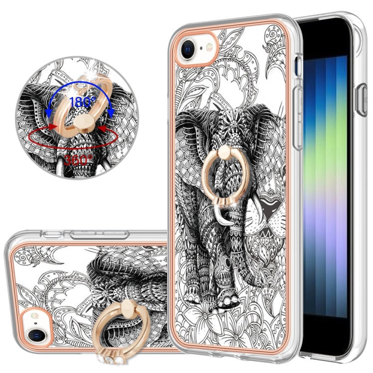 For iPhone SE 2022 / SE 2020 / 8 Electroplating Dual-side IMD Phone Case with Ring Holder(Totem Elephant)
For iPhone SE 2022 / SE 2020 / 8 Electroplating Dual-side IMD Phone Case with Ring Holder(Totem Elephant)