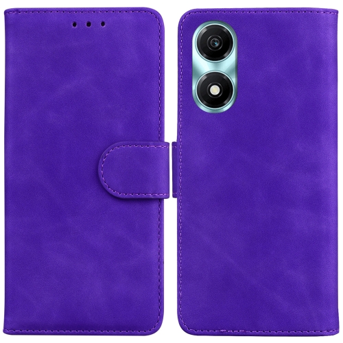

For Honor X5 Plus / Play 40C Skin Feel Pure Color Flip Leather Phone Case(Purple)