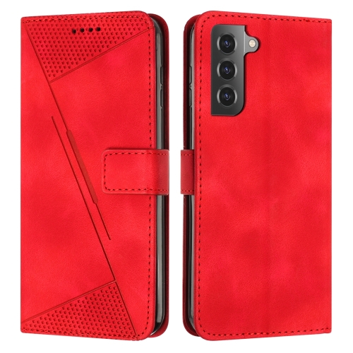 

For Samsung Galaxy S21 5G Dream Triangle Leather Phone Case with Long Lanyard(Red)