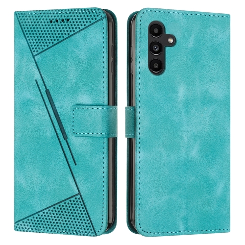 

For Samsung Galaxy S23 FE 5G Dream Triangle Leather Phone Case with Long Lanyard(Green)