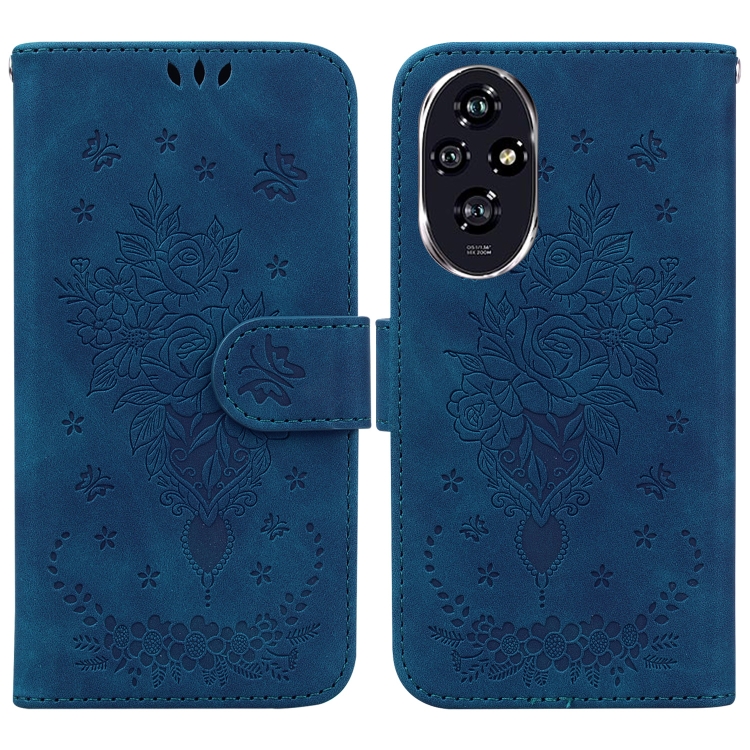 For Honor 200 Butterfly Rose Embossed Leather Phone Case(Blue) 
For Honor 200 Butterfly Rose Embossed Leather Phone Case(Blue)