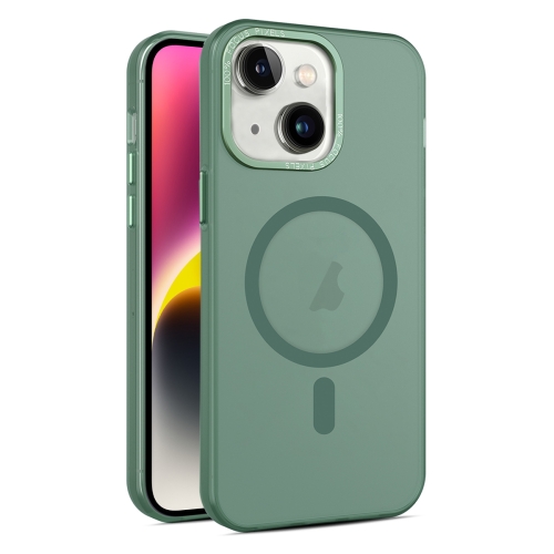 

For iPhone 14 MagSafe Frosted Translucent Mist Phone Case(Green)