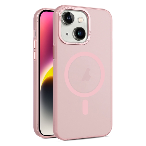 

For iPhone 14 MagSafe Frosted Translucent Mist Phone Case(Pink)
