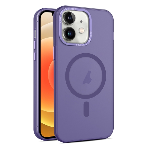 

For iPhone 12 MagSafe Frosted Translucent Mist Phone Case(Dark Purple)