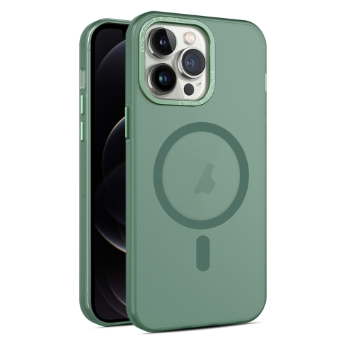 

For iPhone 12 Pro MagSafe Frosted Translucent Mist Phone Case(Green)