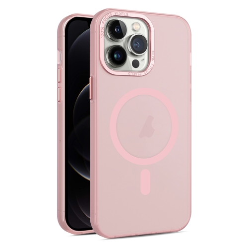

For iPhone 12 Pro MagSafe Frosted Translucent Mist Phone Case(Pink)