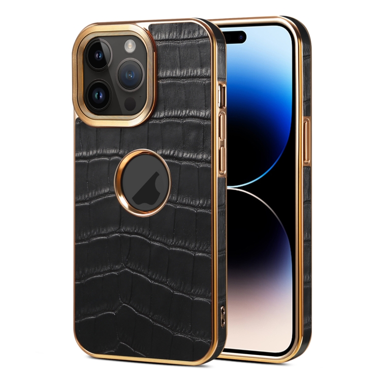 For iPhone 14 Pro Max Denior Crocodile Texture Genuine Leather Electroplating Phone Case(Black)
For iPhone 14 Pro Max Denior Crocodile Texture Genuine Leather Electroplating Phone Case(Black)