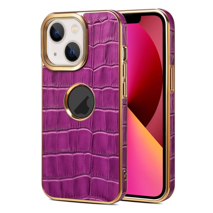 For iPhone 13 Denior Crocodile Texture Genuine Leather Electroplating Phone Case(Purple)
For iPhone 13 Denior Crocodile Texture Genuine Leather Electroplating Phone Case(Purple)