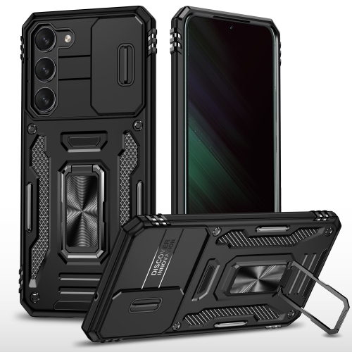 

For Samsung Galaxy S24 5G Armor PC + TPU Camera Shield Phone Case(Black)