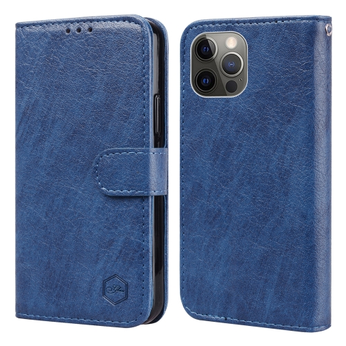 

For iPhone 11 Pro Skin Feeling Oil Leather Texture PU + TPU Phone Case(Dark Blue)