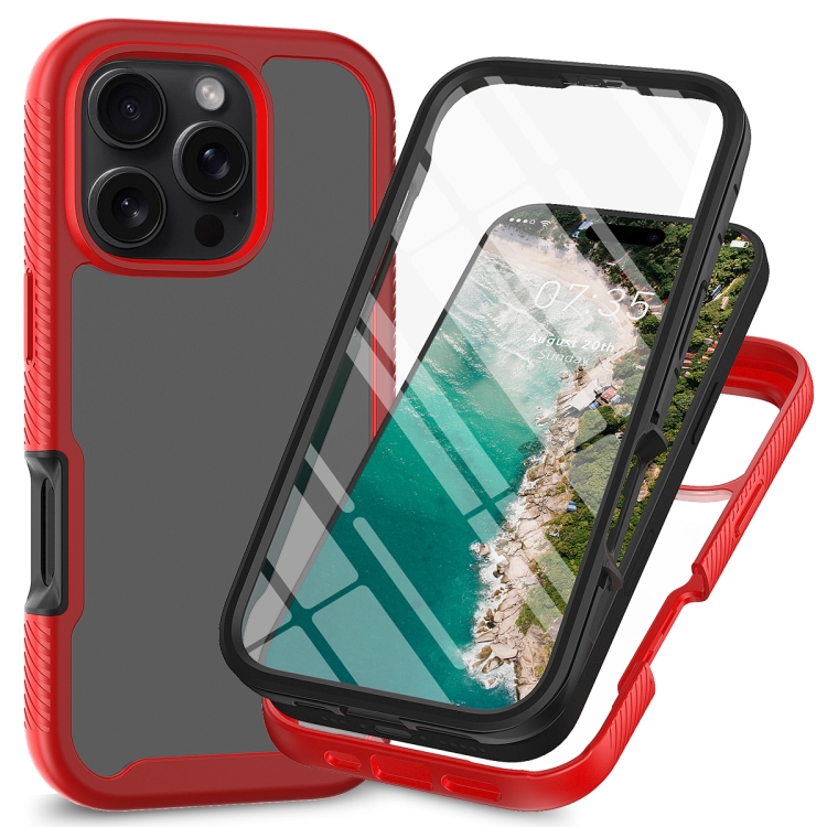 For iPhone 16 Pro Starry Sky Solid Color Series PC + TPU Phone Case with PET Film(Red) 
For iPhone 16 Pro Starry Sky Solid Color Series PC + TPU Phone Case with PET Film(Red)