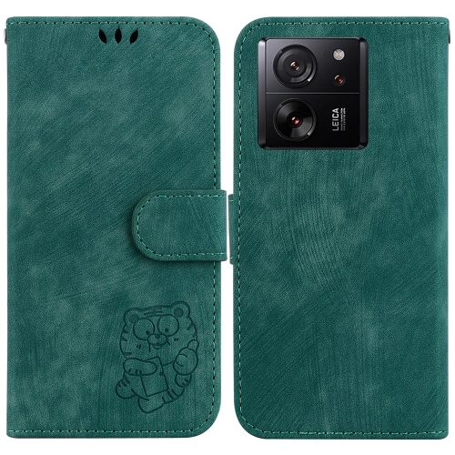 

For Xiaomi 13T / 13T Pro / Redmi K60 Ultra Little Tiger Embossed Leather Phone Case(Green)