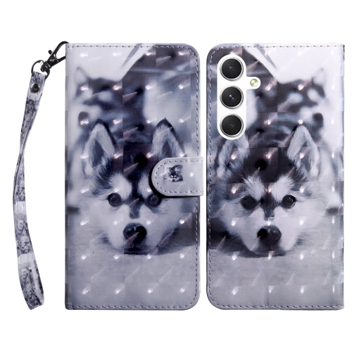 

For Samsung Galaxy S24 5G 3D Painted Leather Phone Case(Husky)