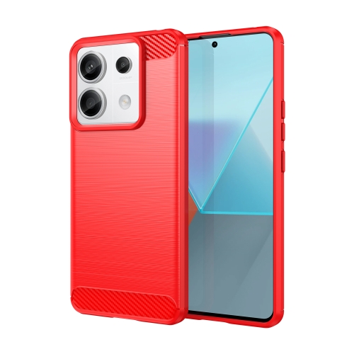 

For Xiaomi Redmi Note 13 Pro 5G Brushed Texture Carbon Fiber TPU Phone Case(Red)