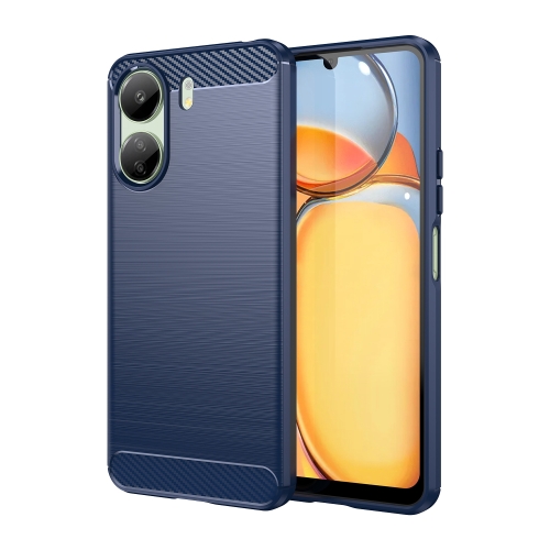 

For Xiaomi Redmi 13C 5G Brushed Texture Carbon Fiber TPU Phone Case(Blue)