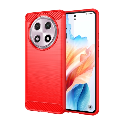 

For OPPO A2 Pro Brushed Texture Carbon Fiber TPU Phone Case(Red)