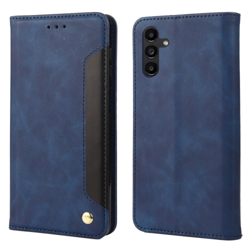 

For Samsung Galaxy A24 / A25 5G Skin Feel Splicing Leather Phone Case(Blue)
