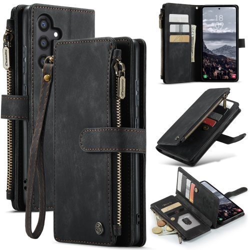 

For Samsung Galaxy S24+ 5G CaseMe C30 Card Slots Zipper Wallet Leather Phone Case(Black)