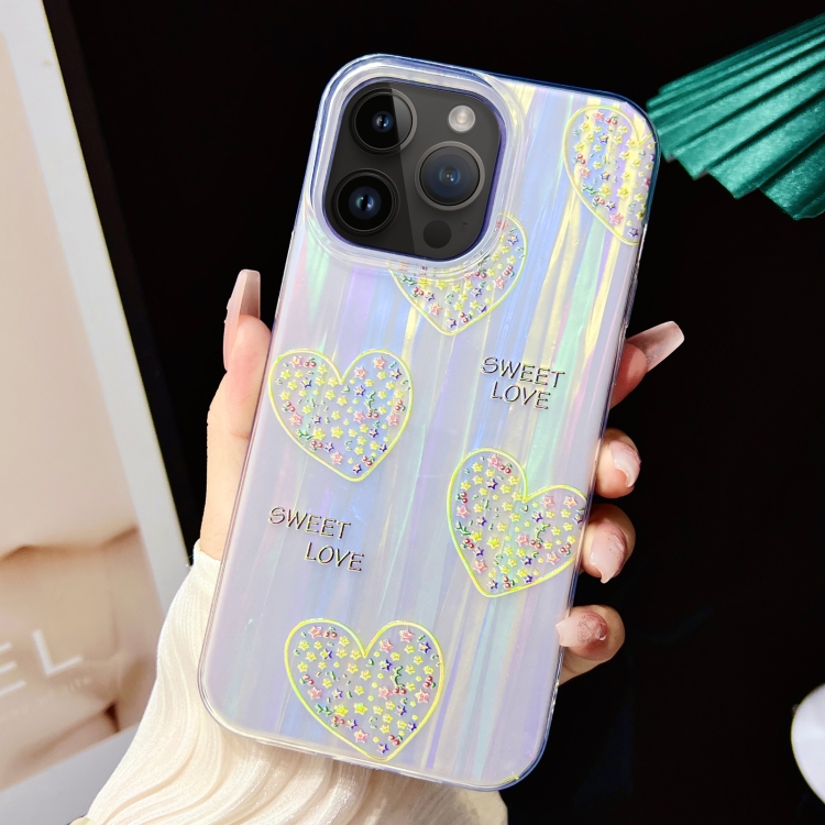 For iPhone 13 Pro Max Electroplated Color Film TPU + PC Phone Case(Sweet Love)
For iPhone 13 Pro Max Electroplated Color Film TPU + PC Phone Case(Sweet Love)