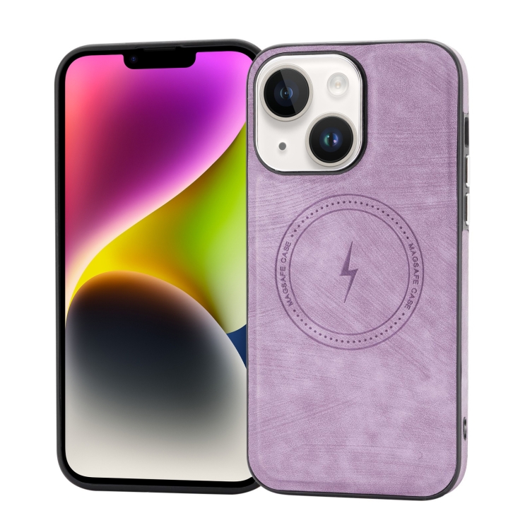 For iPhone 14 Plus Side PU Hybrid TPU Magsafe Phone Case(Light Purple) 
For iPhone 14 Plus Side PU Hybrid TPU Magsafe Phone Case(Light Purple)