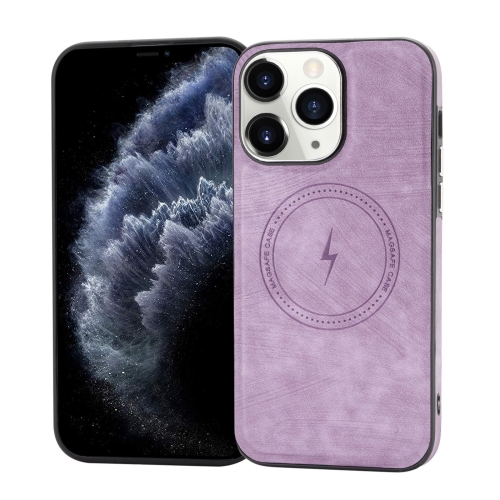 

For iPhone 11 Pro Max Side PU Hybrid TPU Magsafe Phone Case(Light Purple)