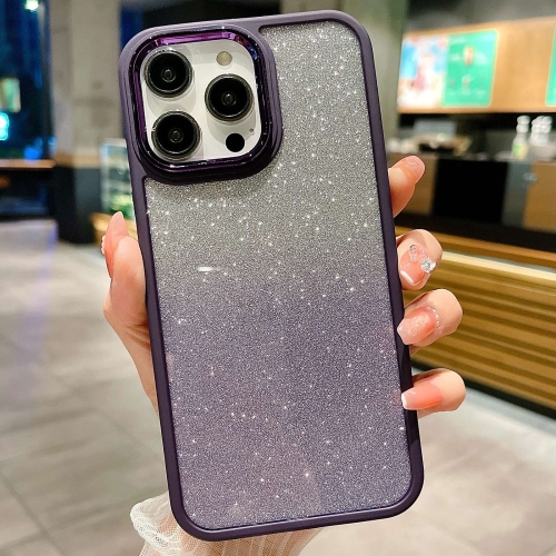 

For iPhone 11 Pro Gradient Glitter Electroplating Acrylic Phone Case(Deep Purple)