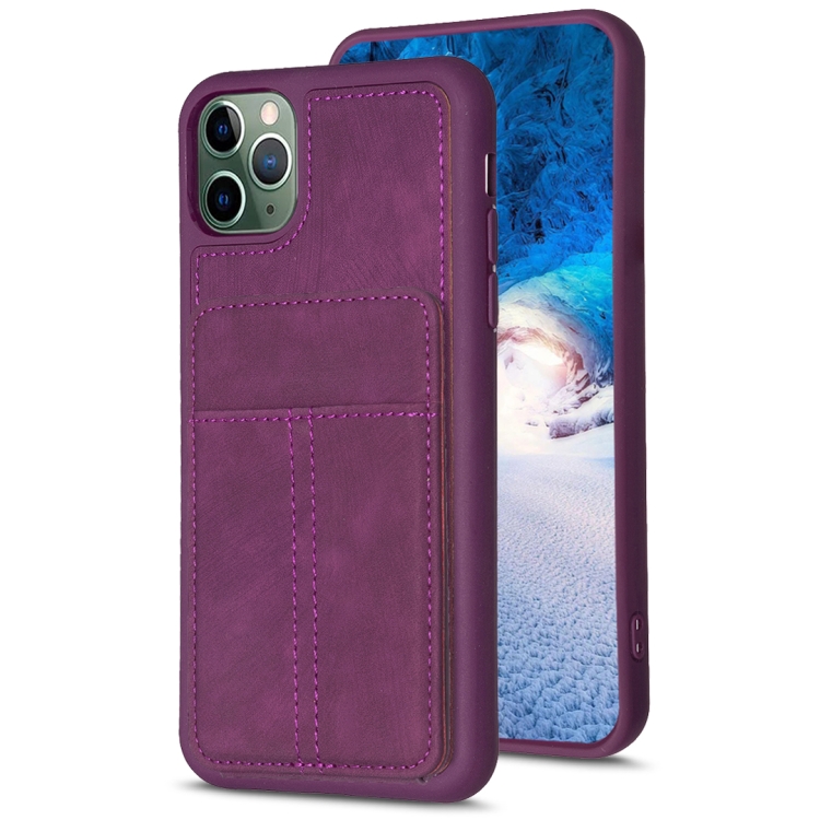 For iPhone 11 Pro Max BF28 Frosted Card Bag Phone Case with Holder(Dark Purple)
For iPhone 11 Pro Max BF28 Frosted Card Bag Phone Case with Holder(Dark Purple)