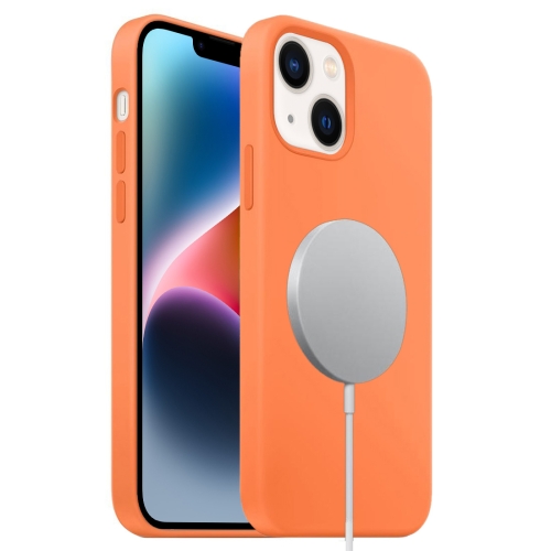

For iPhone 15 Plus MagSafe Liquid Silicone Full Coverage Phone Case(Orange)