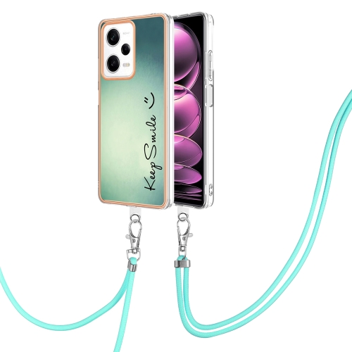 

For Xiaomi Redmi Note 12 Pro 5G Global Electroplating Dual-side IMD Phone Case with Lanyard(Smile)