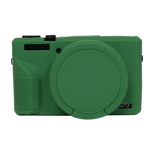 

For Canon PowerShot G7 X Mark III / G7X3 Soft Silicone Protective Case with Lens Cover(Green)