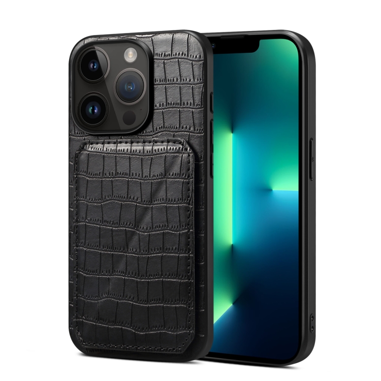 For iPhone 13 Pro Max Imitation Crocodile Leather Back Phone Case with Holder(Black)
For iPhone 13 Pro Max Imitation Crocodile Leather Back Phone Case with Holder(Black)