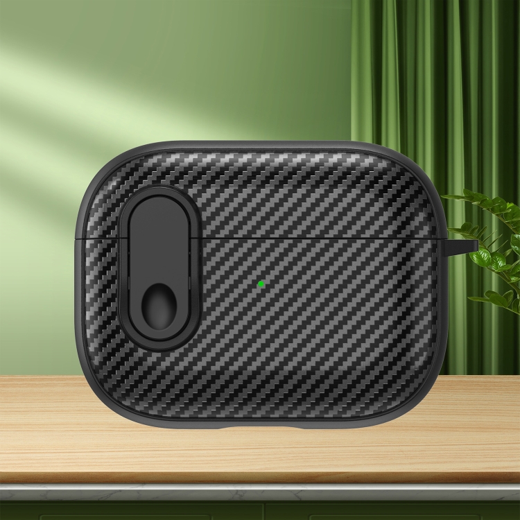 For AirPods Pro Carbon Fiber Texture Wireless Earphones Case with Security Lock(Black)
For AirPods Pro Carbon Fiber Texture Wireless Earphones Case with Security Lock(Black)