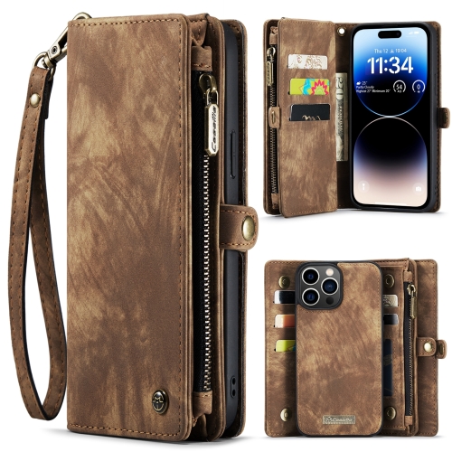 

For iPhone 15 Pro CaseMe 008 Detachable Multifunctional Leather Phone Case(Brown)