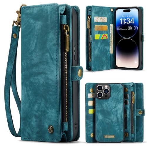 

For iPhone 15 Pro CaseMe 008 Detachable Multifunctional Leather Phone Case(Blue)