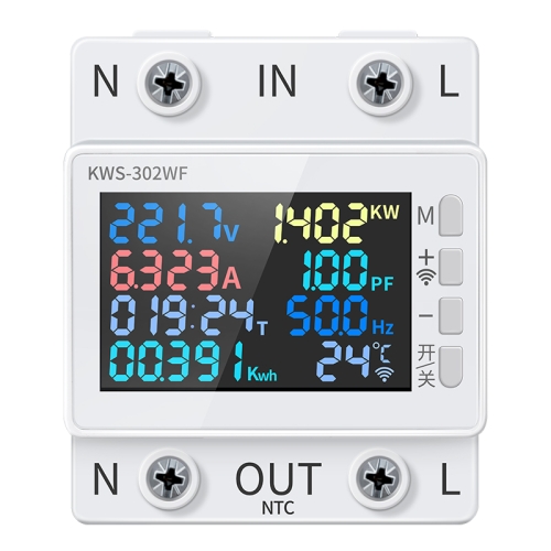 

KWS-302WF 170-270V Multifunctional AC Digital Display Rail Voltage and Current Monitoring Meter