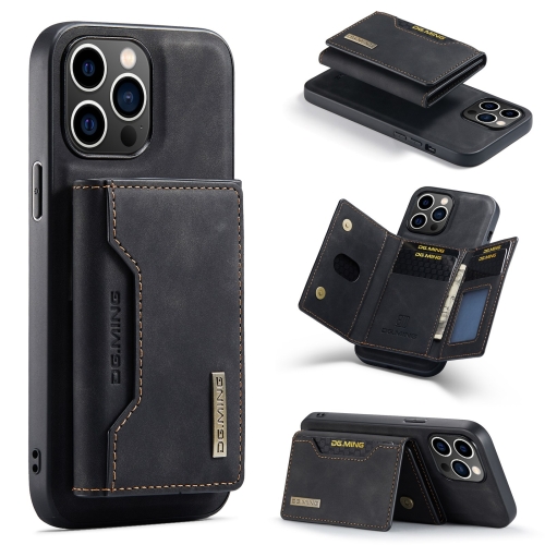 

For iPhone 15 Pro Max DG.MING M2 Series 3-Fold Card Bag Wallet Leather Phone Case(Black)
