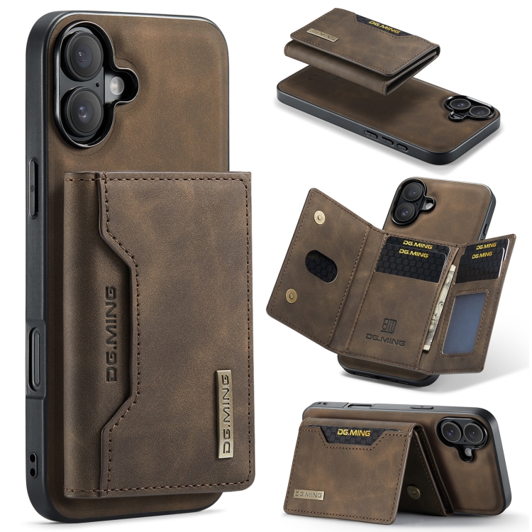 For iPhone 16 DG.MING M2 Series 3-Fold Card Bag Wallet Leather Phone Case(Coffee)
For iPhone 16 DG.MING M2 Series 3-Fold Card Bag Wallet Leather Phone Case(Coffee)
