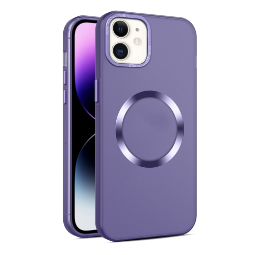 

For iPhone 11 CD Texture MagSafe Frosted Translucent Phone Case(Dark Purple)