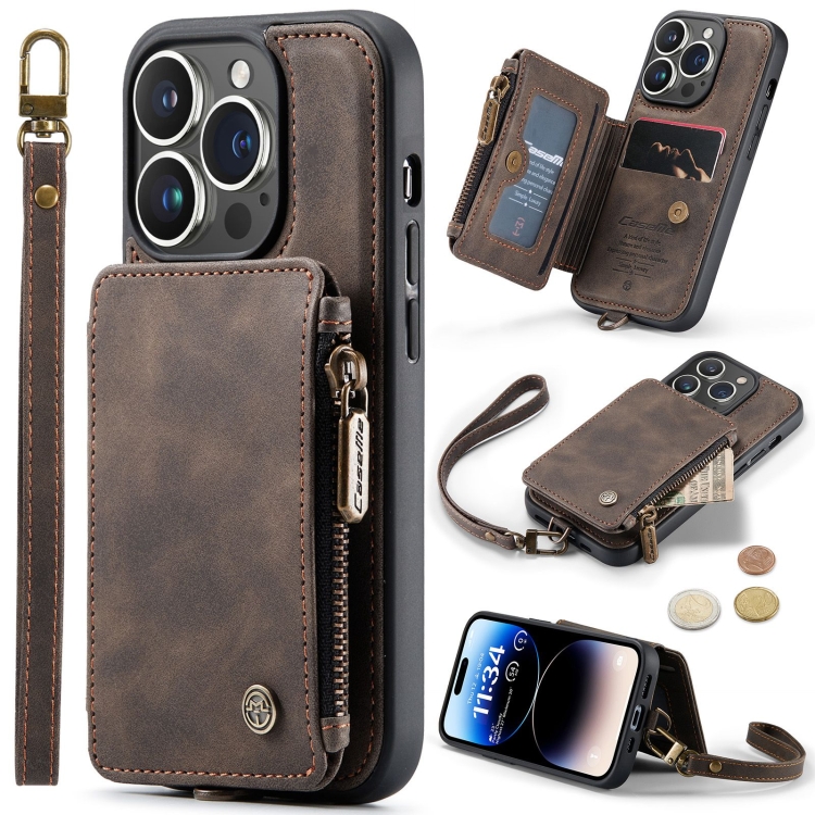 For iPhone 15 Pro CaseMe C20 Multifunctional RFID Leather Phone Case(Brown)
For iPhone 15 Pro CaseMe C20 Multifunctional RFID Leather Phone Case(Brown)