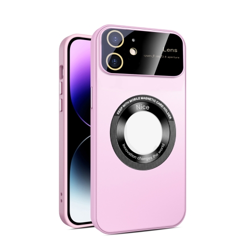 For iPhone 12 Large Glass Window Magnetic Magsafe Phone Case with Lens Film(Pink)
For iPhone 12 Large Glass Window Magnetic Magsafe Phone Case with Lens Film(Pink)