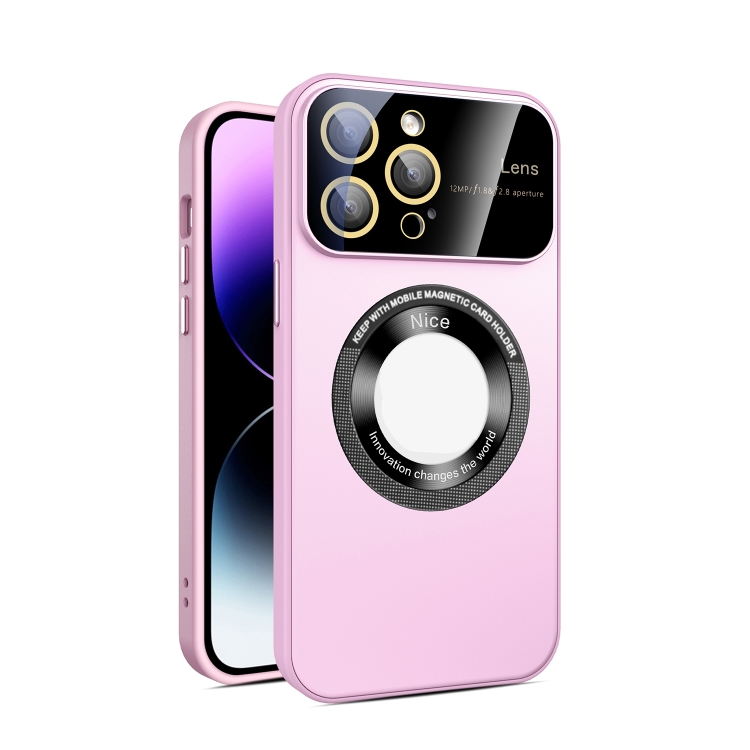 For iPhone 13 Pro Large Glass Window Magnetic Magsafe Phone Case with Lens Film(Pink)
For iPhone 13 Pro Large Glass Window Magnetic Magsafe Phone Case with Lens Film(Pink)