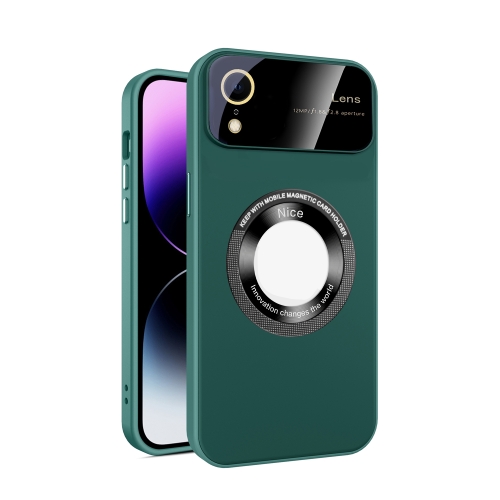 For iPhone XR Large Glass Window Magnetic Magsafe Phone Case with Lens Film(Green)
For iPhone XR Large Glass Window Magnetic Magsafe Phone Case with Lens Film(Green)