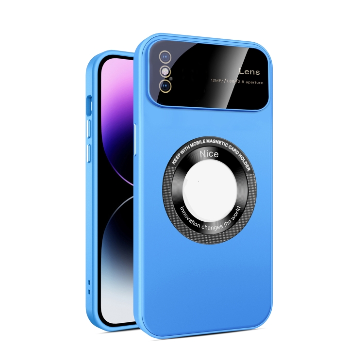 For iPhone XS Max Large Glass Window Magnetic Magsafe Phone Case with Lens Film(Sky Blue)
For iPhone XS Max Large Glass Window Magnetic Magsafe Phone Case with Lens Film(Sky Blue)