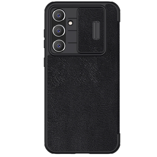 

For Samsung Galaxy S23 FE 5G NILLKIN QIN Series Pro Sliding Camera Cover Design Leather Phone Case(Black)
