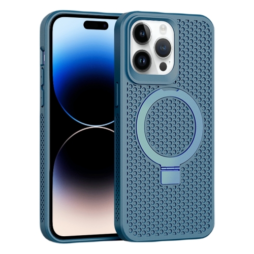 For iPhone 14 Pro Skin Feel PC+TPU Cooling Magnetic Magsafe Phone Case with Stand(Navy Blue)
For iPhone 14 Pro Skin Feel PC+TPU Cooling Magnetic Magsafe Phone Case with Stand(Navy Blue)