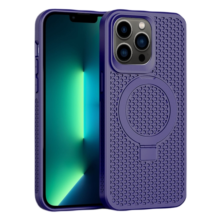For iPhone 13 Pro Max Skin Feel PC+TPU Cooling Magnetic Magsafe Phone Case with Stand(Purple)
For iPhone 13 Pro Max Skin Feel PC+TPU Cooling Magnetic Magsafe Phone Case with Stand(Purple)