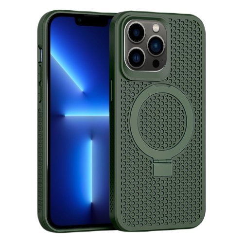 For iPhone 13 Pro Skin Feel PC+TPU Cooling Magnetic Magsafe Phone Case with Stand(Dark Green)
For iPhone 13 Pro Skin Feel PC+TPU Cooling Magnetic Magsafe Phone Case with Stand(Dark Green)