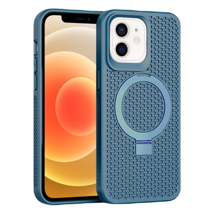 For iPhone 12/12 Pro Skin Feel PC+TPU Cooling Magnetic Magsafe Phone Case with Stand(Navy Blue)
For iPhone 12/12 Pro Skin Feel PC+TPU Cooling Magnetic Magsafe Phone Case with Stand(Navy Blue)